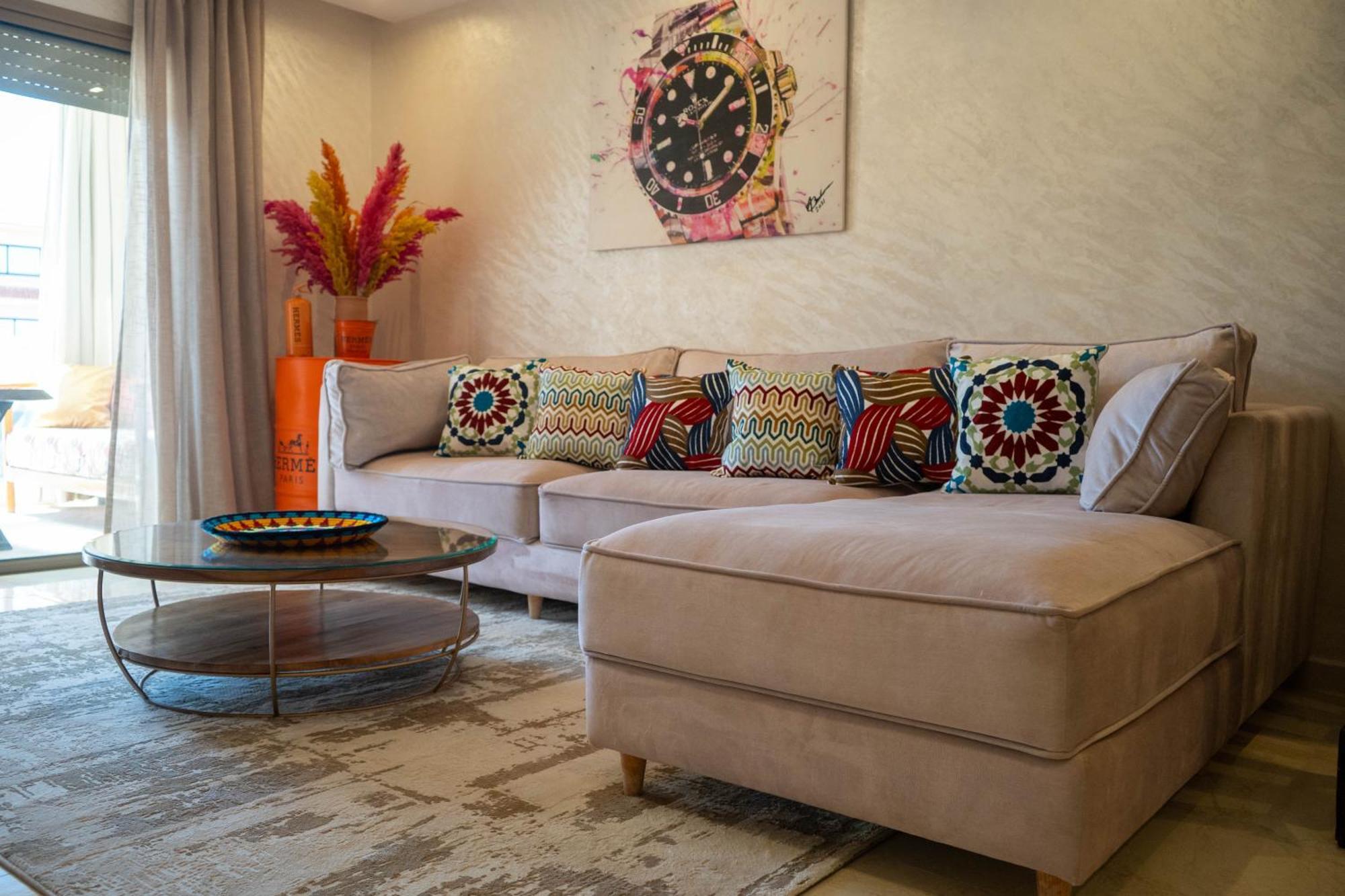 Magnifique Appartement Moderne De 2 Chambres Avec Piscine A 10 Min Du Centre De Marrakech Marraquexe Exterior foto